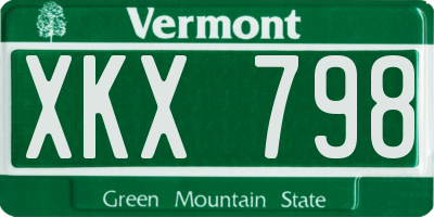 VT license plate XKX798
