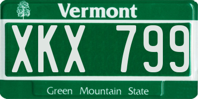 VT license plate XKX799