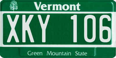 VT license plate XKY106