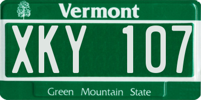 VT license plate XKY107