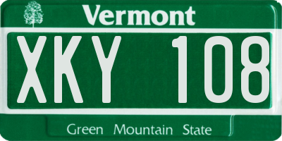 VT license plate XKY108