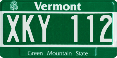 VT license plate XKY112