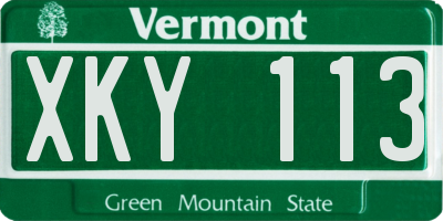 VT license plate XKY113