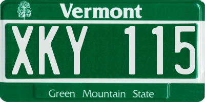 VT license plate XKY115
