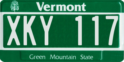 VT license plate XKY117