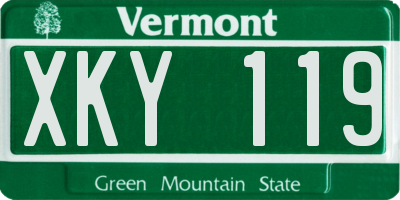 VT license plate XKY119