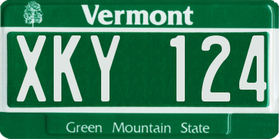 VT license plate XKY124