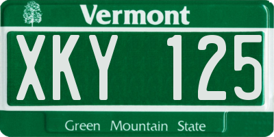 VT license plate XKY125