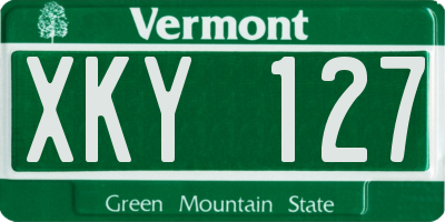 VT license plate XKY127