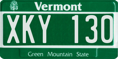 VT license plate XKY130