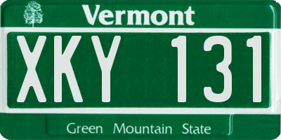 VT license plate XKY131