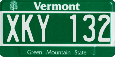VT license plate XKY132