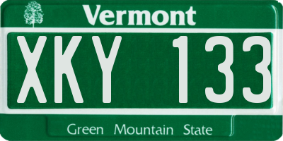 VT license plate XKY133