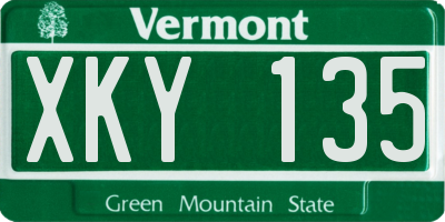 VT license plate XKY135