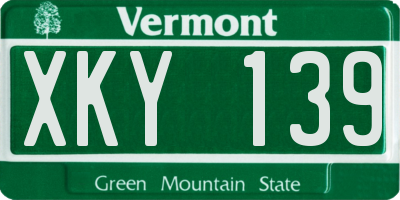 VT license plate XKY139
