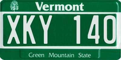 VT license plate XKY140