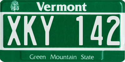 VT license plate XKY142