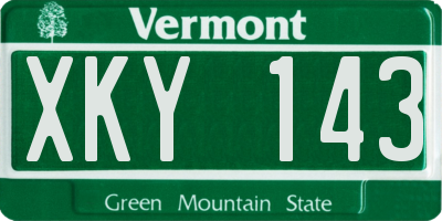 VT license plate XKY143