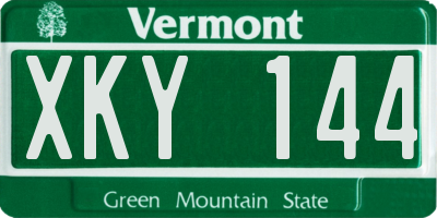 VT license plate XKY144