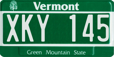 VT license plate XKY145