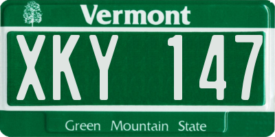 VT license plate XKY147