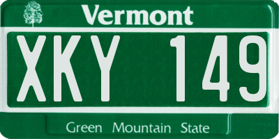 VT license plate XKY149