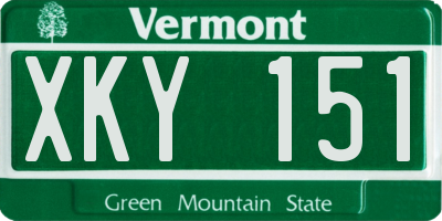 VT license plate XKY151
