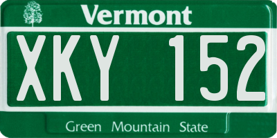 VT license plate XKY152