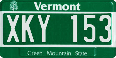 VT license plate XKY153