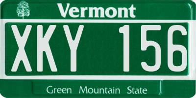 VT license plate XKY156