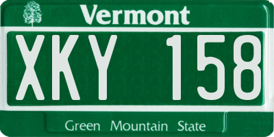 VT license plate XKY158