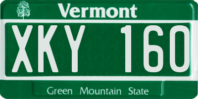 VT license plate XKY160