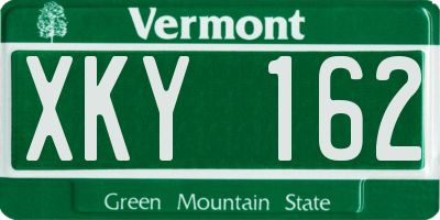 VT license plate XKY162
