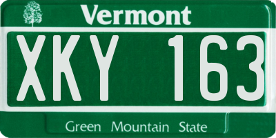 VT license plate XKY163