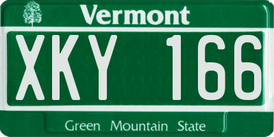 VT license plate XKY166