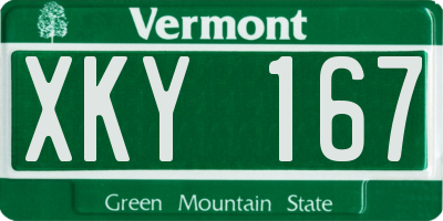 VT license plate XKY167