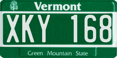 VT license plate XKY168