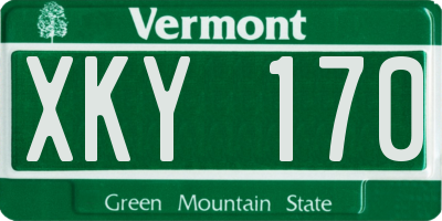VT license plate XKY170