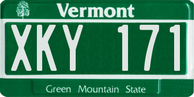 VT license plate XKY171