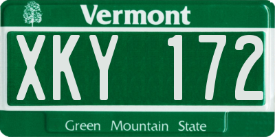 VT license plate XKY172