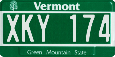 VT license plate XKY174