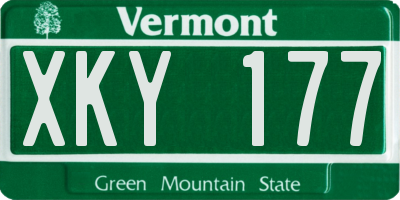 VT license plate XKY177