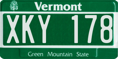 VT license plate XKY178