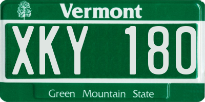 VT license plate XKY180