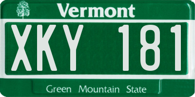 VT license plate XKY181
