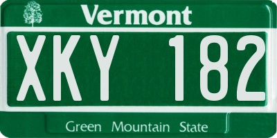 VT license plate XKY182