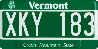 VT license plate XKY183