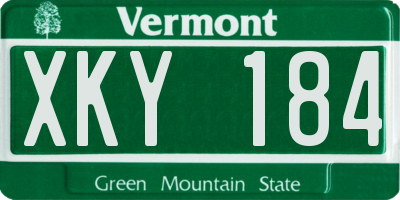 VT license plate XKY184