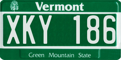 VT license plate XKY186