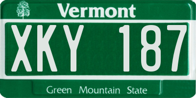 VT license plate XKY187